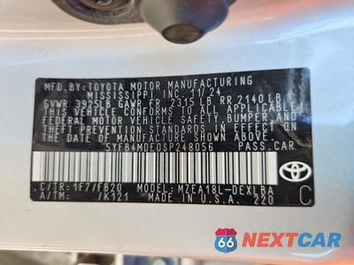 Zdjęcie 12 z 12 samochodu: 2025 TOYOTA COROLLA LE VIN:5YFB4MDE0SP248056 - miniatura