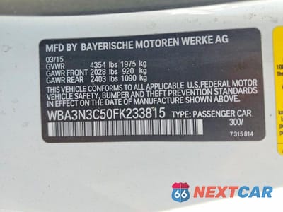 Zdjęcie 12 z 12 samochodu: 2015 BMW 428 I VIN:WBA3N3C50FK233815 - miniatura