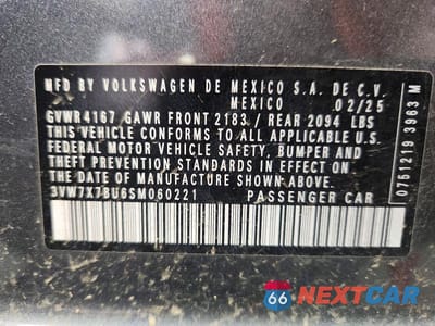 Zdjęcie 12 z 12 samochodu: 2025 VOLKSWAGEN JETTA SE VIN:3VW7X7BU6SM060221 - miniatura