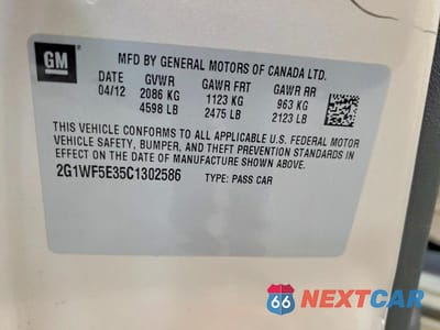 Zdjęcie 12 z 12 samochodu: 2012 CHEVROLET IMPALA LS VIN:2G1WF5E35C1302586 - miniatura