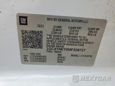 Zdjęcie 12 z 12 samochodu: 2021 CHEVROLET SILVERADO K2500 HEAVY DUTY LT VIN:1GC4YNEY0MF208727 - miniatura