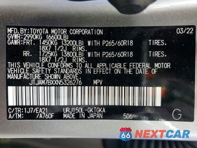 Zdjęcie 14 z 14 samochodu: 2022 LEXUS GX 460 VIN:JTJAM7BXXN5326276 - miniatura