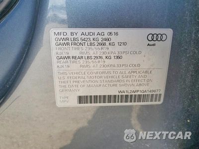 Zdjęcie 25 z 26 samochodu: 2016 AUDI Q5 PREMIUM PLUS VIN:WA1L2AFP1GA149677 - miniatura