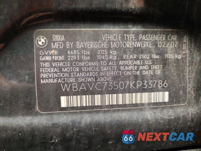 Zdjęcie 13 z 13 samochodu: 2007 BMW 328 XI SULEV VIN:WBAVC73507KP33786 - miniatura