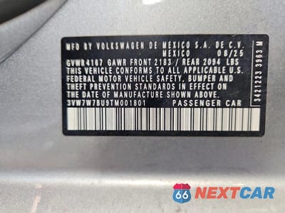 Zdjęcie 12 z 12 samochodu: 2026 VOLKSWAGEN JETTA SE VIN:3VW7W7BU9TM001801 - miniatura