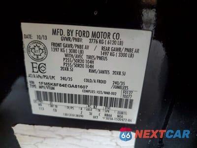 Zdjęcie 13 z 13 samochodu: 2014 FORD EXPLORER LIMITED VIN:1FM5K8F84EGA81607 - miniatura