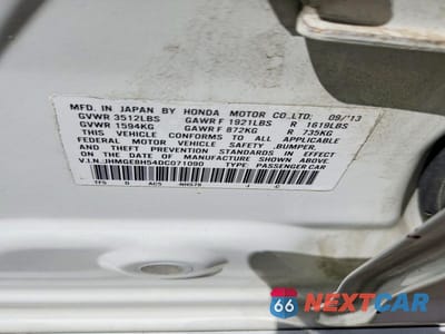 Zdjęcie 13 z 13 samochodu: 2013 HONDA FIT SPORT VIN:JHMGE8H54DC071090 - miniatura