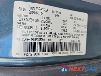 Zdjęcie 14 z 14 samochodu: 2005 CHRYSLER TOWN & COUNTRY LX VIN:2C4GP44R95R255799 - miniatura