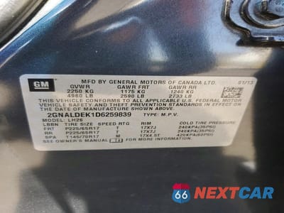 Zdjęcie 12 z 12 samochodu: 2013 CHEVROLET EQUINOX LT VIN:2GNALDEK1D6259839 - miniatura
