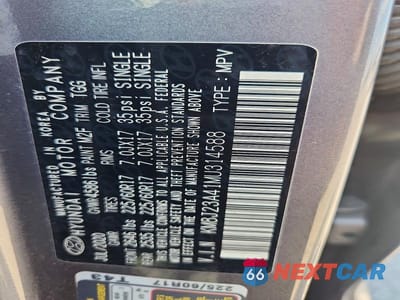 Zdjęcie 13 z 13 samochodu: 2021 HYUNDAI TUCSON SE VIN:KM8J23A41MU314588 - miniatura