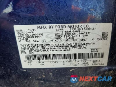 Zdjęcie 13 z 13 samochodu: 2011 FORD EDGE LIMITED VIN:2FMDK4KC4BBA81625 - miniatura