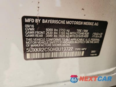 Zdjęcie 13 z 13 samochodu: 2017 BMW X5 SDRIVE35I VIN:5UXKR2C50H0U19722 - miniatura
