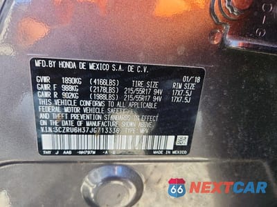 Zdjęcie 14 z 14 samochodu: 2018 HONDA HR-V LX VIN:3CZRU6H37JG713336 - miniatura