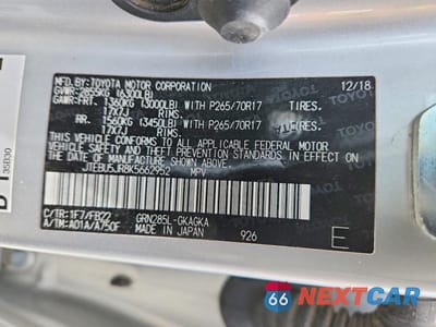 Zdjęcie 13 z 13 samochodu: 2019 TOYOTA 4RUNNER SR5 VIN:JTEBU5JR8K5662952 - miniatura