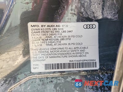 Zdjęcie 14 z 14 samochodu: 2023 AUDI A4 ALLROAD PREMIUM VIN:WA17AAF43PA009964 - miniatura