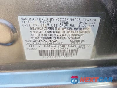 Zdjęcie 13 z 13 samochodu: 2018 NISSAN VERSA NOTE SV VIN:3N1CE2CP0JL352232 - miniatura