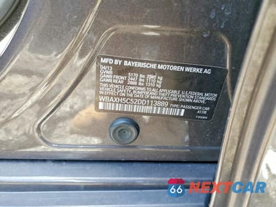 Zdjęcie 12 z 12 samochodu: 2013 BMW 528 XI VIN:WBAXH5C52DD113889 - miniatura