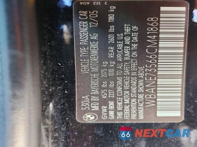 Zdjęcie 12 z 12 samochodu: 2006 BMW 530 I VIN:WBANE73566CM41868 - miniatura