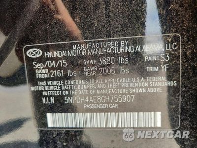 Zdjęcie 12 z 12 samochodu: 2016 HYUNDAI ELANTRA SE VIN:5NPDH4AE8GH755907 - miniatura