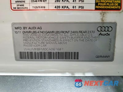 Zdjęcie 12 z 12 samochodu: 2012 AUDI A3 PREMIUM PLUS VIN:WAUMFBFM0CA061687 - miniatura