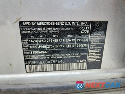 Zdjęcie 13 z 13 samochodu: 2011 MERCEDES-BENZ GL 450 4MATIC VIN:4JGBF7BE0BA752640 - miniatura