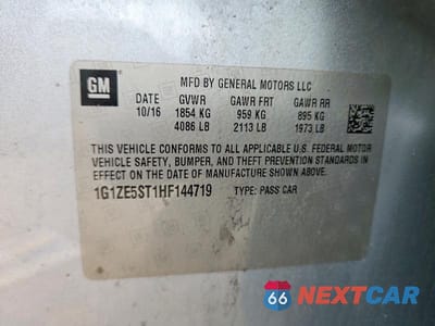 Zdjęcie 12 z 12 samochodu: 2017 CHEVROLET MALIBU LT VIN:1G1ZE5ST1HF144719 - miniatura