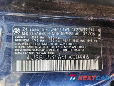 Zdjęcie 14 z 14 samochodu: 2006 BMW Z4 3.0SI VIN:4USBU53566LX00446 - miniatura