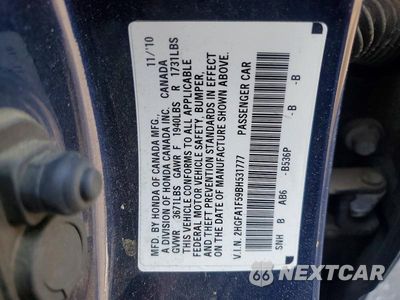 Zdjęcie 12 z 12 samochodu: 2011 HONDA CIVIC LX VIN:2HGFA1F59BH531777 - miniatura