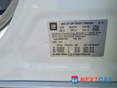Zdjęcie 13 z 13 samochodu: 2019 BUICK ENCORE ESSENCE VIN:KL4CJCSM4KB910523 - miniatura