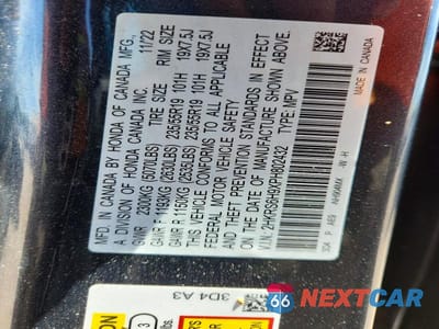 Zdjęcie 13 z 13 samochodu: 2023 HONDA CR-V SPORT TOURING VIN:2HKRS6H9XPH802432 - miniatura