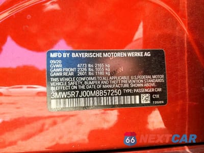 Zdjęcie 13 z 13 samochodu: 2021 BMW 330XI VIN:3MW5R7J00M8B57250 - miniatura