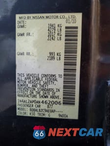 Zdjęcie 12 z 12 samochodu: 2010 NISSAN ALTIMA 2.5 VIN:1N4AL2AP0AN462006 - miniatura