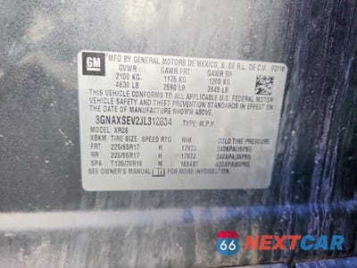 Zdjęcie 13 z 13 samochodu: 2018 CHEVROLET EQUINOX LT VIN:3GNAXSEV2JL312834 - miniatura