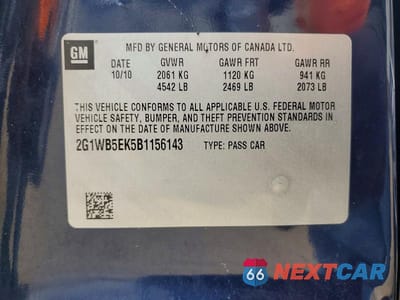 Zdjęcie 13 z 13 samochodu: 2011 CHEVROLET IMPALA LT VIN:2G1WB5EK5B1156143 - miniatura