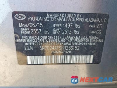 Zdjęcie 13 z 13 samochodu: 2015 HYUNDAI SONATA SE VIN:5NPE24AF9FH236152 - miniatura