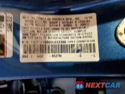Zdjęcie 12 z 12 samochodu: 2006 HONDA CIVIC EX VIN:1HGFA16806L033390 - miniatura