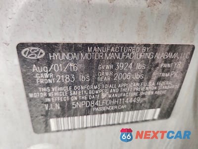 Zdjęcie 13 z 13 samochodu: 2017 HYUNDAI ELANTRA SE VIN:5NPD84LF0HH114449 - miniatura