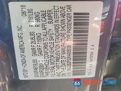 Zdjęcie 12 z 12 samochodu: 2019 ACURA TLX TECHNOLOGY VIN:19UUB2F62KA005038 - miniatura