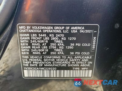 Zdjęcie 13 z 13 samochodu: 2021 VOLKSWAGEN ATLAS CROSS SPORT SE VIN:1V2DC2CA1MC229220 - miniatura