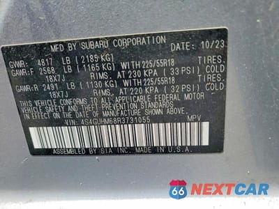 Zdjęcie 13 z 13 samochodu: 2024 SUBARU CROSSTREK LIMITED VIN:4S4GUHM68R3731055 - miniatura