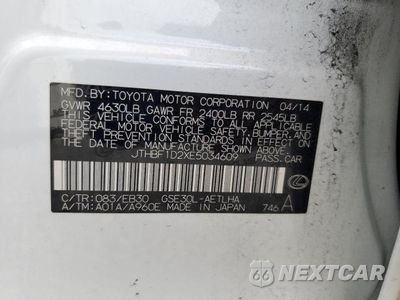 Zdjęcie 23 z 24 samochodu: 2014 LEXUS IS 250 VIN:JTHBF1D2XE5034609 - miniatura