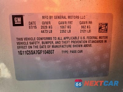 Zdjęcie 13 z 13 samochodu: 2016 CHEVROLET MALIBU LIMITED LT VIN:1G11C5SA7GF104807 - miniatura