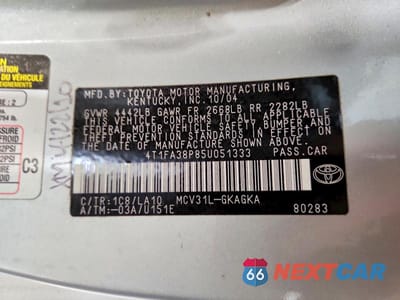 Zdjęcie 12 z 12 samochodu: 2005 TOYOTA CAMRY SOLARA SLE V6 VIN:4T1FA38P85U051333 - miniatura