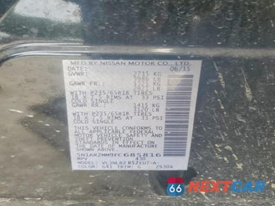 Zdjęcie 13 z 13 samochodu: 2015 NISSAN PATHFINDER S VIN:5N1AR2MM9FC685816 - miniatura