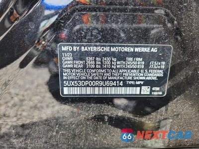 Zdjęcie 14 z 14 samochodu: 2024 BMW X3 XDRIVE30I VIN:5UX53DP00R9U69414 - miniatura