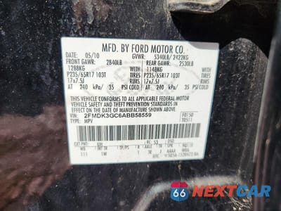 Zdjęcie 13 z 13 samochodu: 2010 FORD EDGE SE VIN:2FMDK3GC6ABB58559 - miniatura