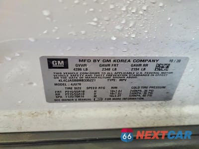 Zdjęcie 13 z 13 samochodu: 2021 BUICK ENCORE PREFERRED VIN:KL4CJASB8MB335221 - miniatura