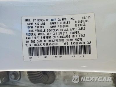 Zdjęcie 12 z 12 samochodu: 2015 HONDA ACCORD SPORT VIN:1HGCR2F54FA145063 - miniatura