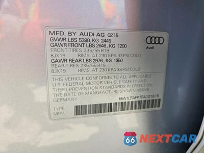 Zdjęcie 13 z 13 samochodu: 2015 AUDI Q5 PREMIUM PLUS VIN:WA1LFAFP7FA101815 - miniatura