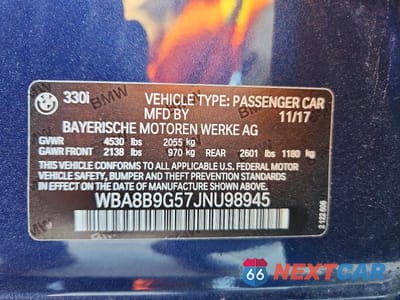 Zdjęcie 12 z 12 samochodu: 2018 BMW 330 I VIN:WBA8B9G57JNU98945 - miniatura